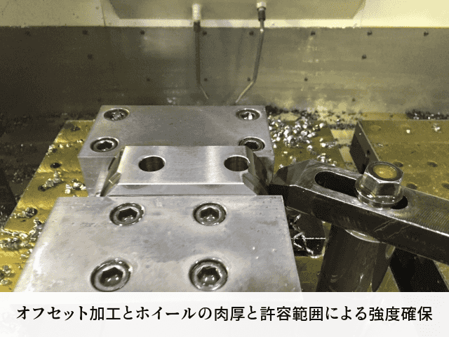 オフセット加工とホイールの肉厚と許容範囲による強度確保