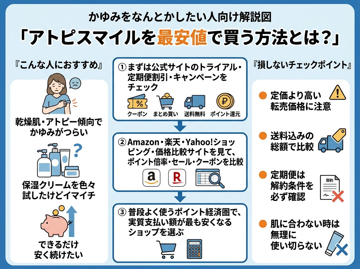 アトピスマイルを最安値で買う方法とは?