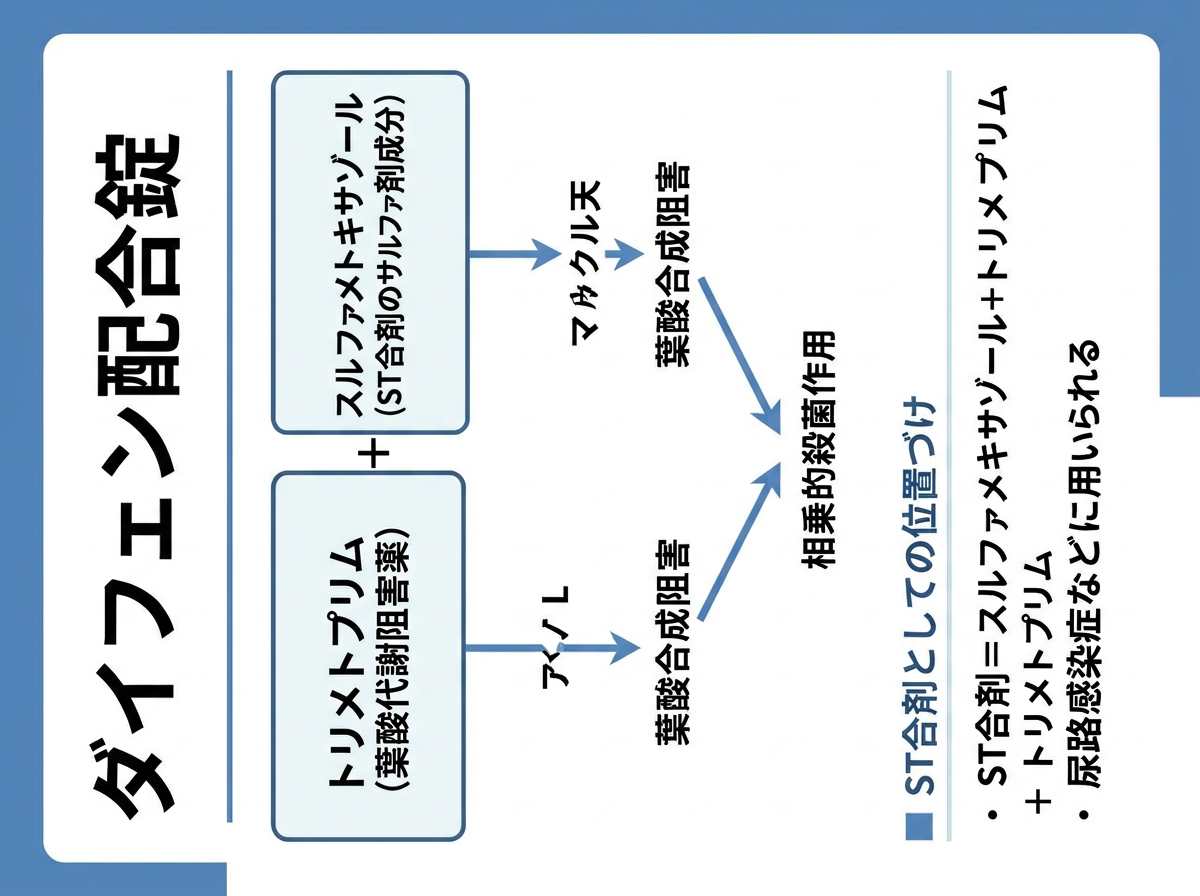 ダイフェン配合錠の基本成分とST合剤としての位置づけ