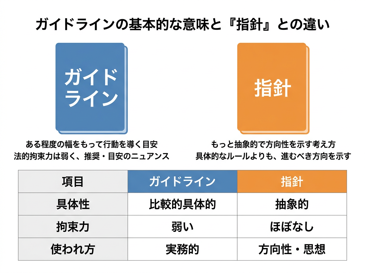 ガイドラインの基本的な意味と「指針」との違い