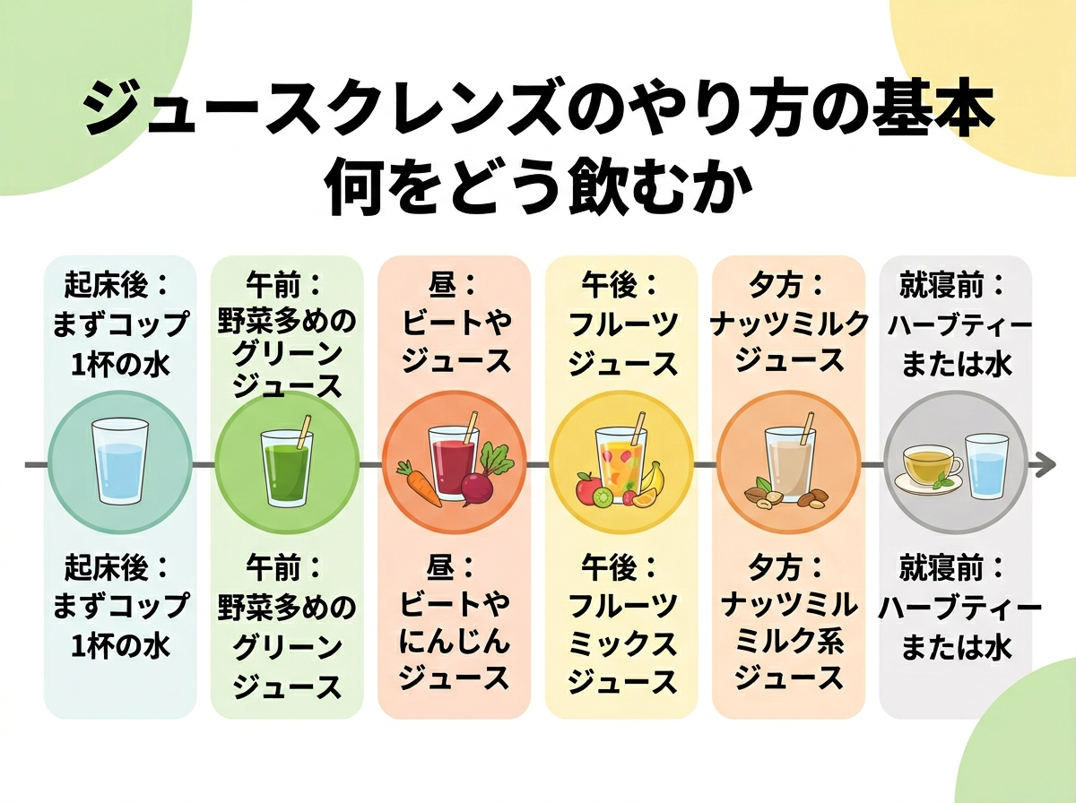 ジュースクレンズのやり方の基本:何をどう飲むか