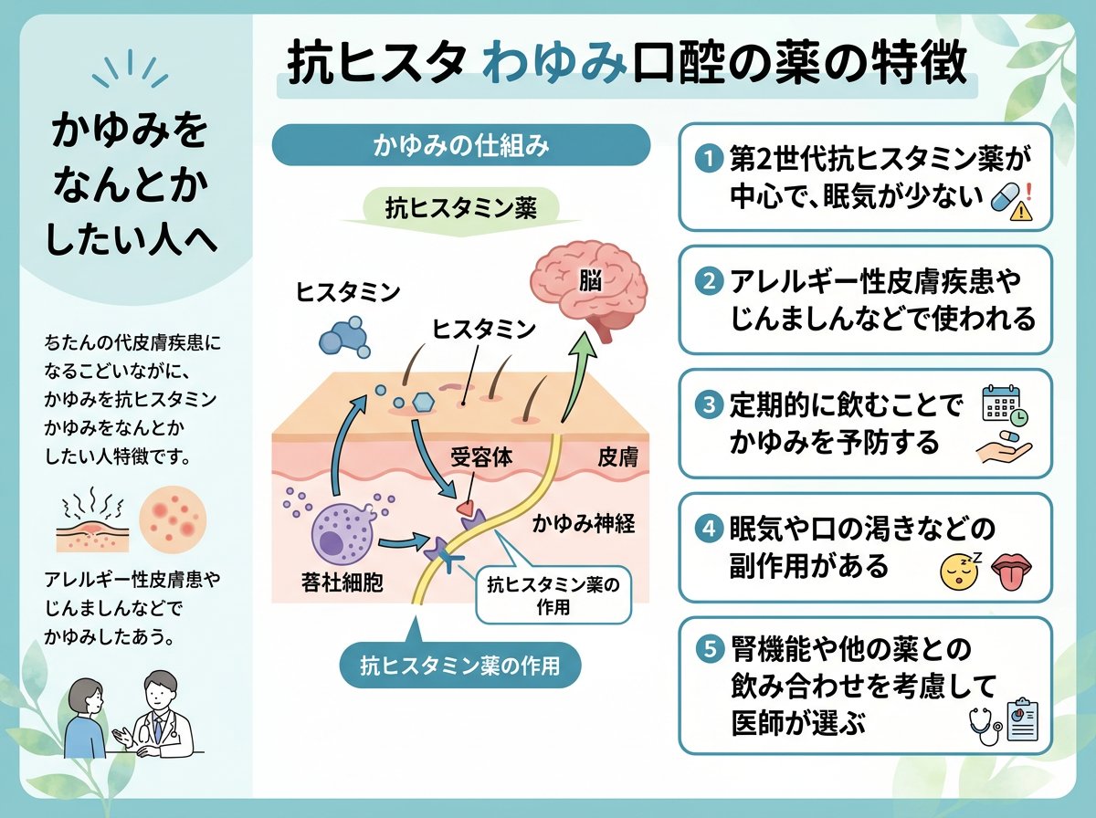 かゆみ止め 飲み薬 病院で処方される抗ヒスタミン薬の特徴