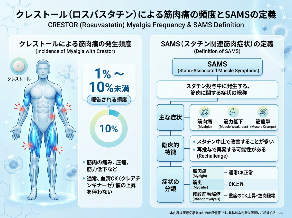 クレストール筋肉痛の頻度とSAMSの定義
