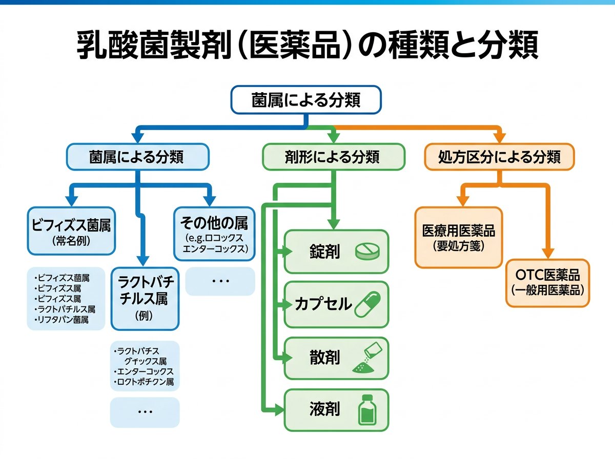 乳酸菌製剤（医薬品）の種類と分類を正しく理解する