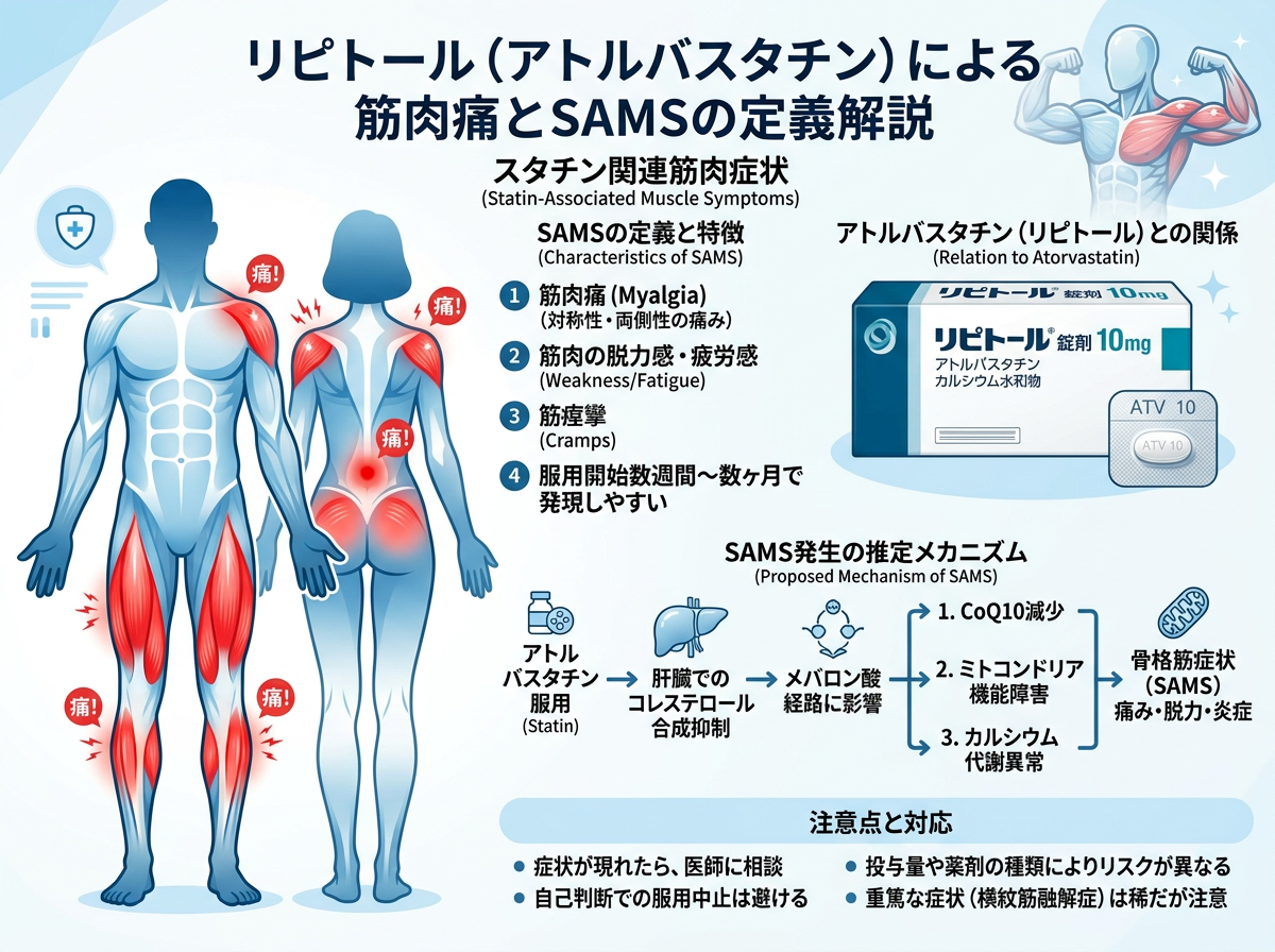 リピトール(アトルバスタチン)の筋肉痛とSAMSの定義