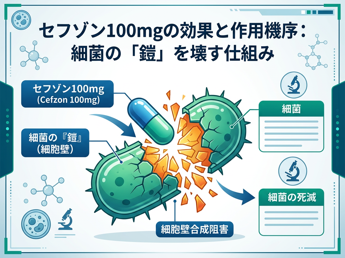 セフゾン100mgの効果と作用機序：細菌の「鎧」を壊す仕組み