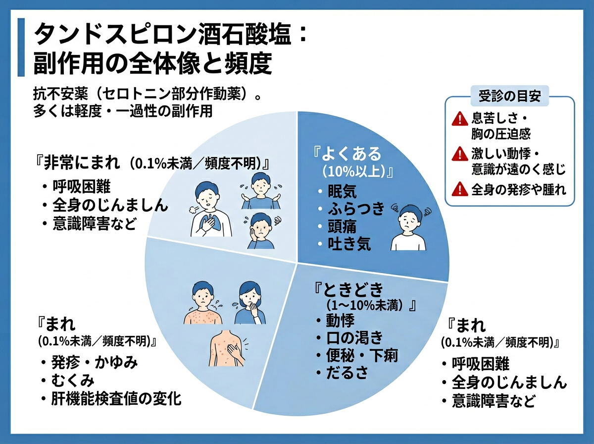 タンドスピロンクエン酸の副作用の全体像と頻度を正確に把握する