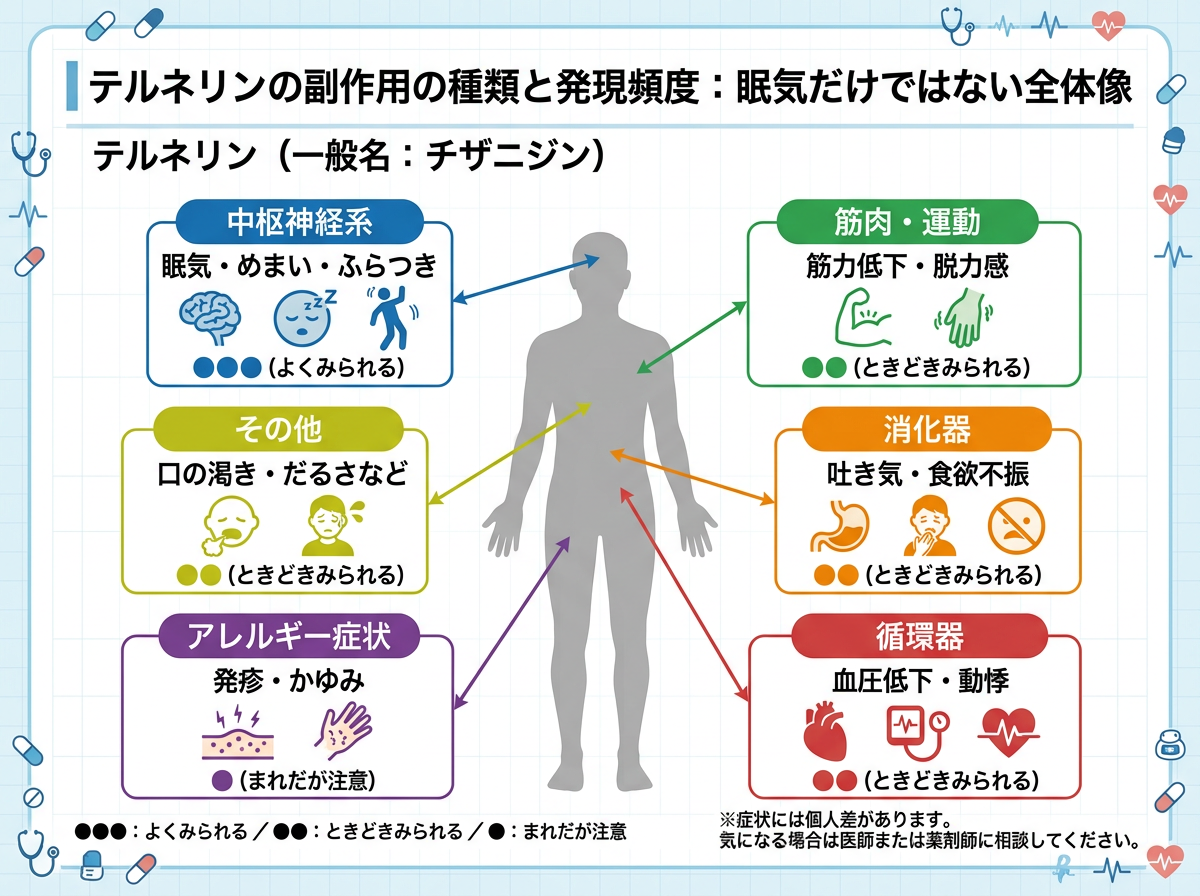 テルネリンの副作用の種類と発現頻度:眠気だけではない全体像